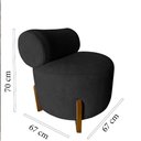 Ver imagem 6 de Poltrona Decorativa Mônaco Couro Preto