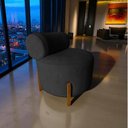 Ver mais imagens de Poltrona Decorativa Mônaco Couro Preto