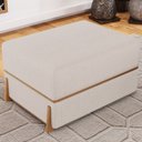 Ver imagem 2 de Puff Decorativo Retangular para Sala de Estar Domus L02 Linho Bege - Lyam Decor