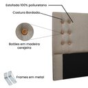 Ver imagem 3 de Cabeceira Cama Box Casal 140 Cm Genova Linho S04 - D’Rossi Gênova Dourado