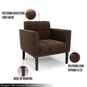 Ver imagem 3 de Kit 2 Poltronas Decorativas Karen Pés Fixo em Madeira Preto Suede Marrom 19 - Gran Belo
