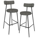 Ver imagem 1 de Kit 02 Banquetas Alta Bar Cozinha Sala de Jantar Estrutura em Aço Milão L02 Linho Mescla Chumbo - Ly