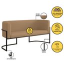 Ver imagem 3 de Kit 2 Poltronas + Sofá 2 Lugares Base de Metal Black Veludo Cor:capuccino