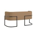Ver imagem 6 de Kit 2 Poltronas + Sofá 2 Lugares Base de Metal Black Veludo Cor:capuccino