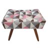 Puff Banqueta Retangular para Sala Quarto Penteadeira Suede Triangulo Rosa Pé Natural - 2