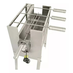 Churrasqueira Portátil C/ Espeto Giratório Inox 110v - 1