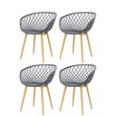 Ver imagem 1 de Kit 4 Cadeiras Clarice Rivatti Polipropileno Preto Base Metal