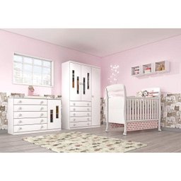 Guarda-Roupa de Bebê 3 Portas 5 Gavetas Evolution Tcil Móveis - 7 Guarda-Roupa de Bebê 3 Portas 5 Gavetas Evolution Tcil Móveis - 7