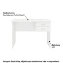 Ver imagem 2 de Escrivaninha com 2 Gavetas - Branco
