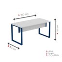Ver imagem 4 de Escrivaninha Mesa Escritório X 150cm Industrial Cinza e Azul Delrei