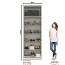 Ver imagem 6 de Guarda Roupa Modulado 02 Portas Com Espelho Cabideiro Areia