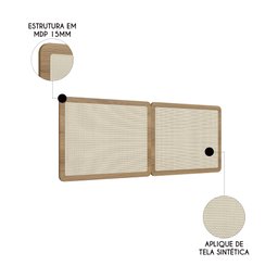 Cabeceira Casal e Queen com 2 Mesas 2 Gavetas Arlo A10 Hanover/dourado - Mpozenato - 5