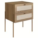 Ver imagem 7 de Cabeceira Casal e Queen com 2 Mesas 2 Gavetas Arlo A10 Hanover/dourado - Mpozenato