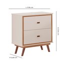 Ver imagem 2 de Mesa De Cabeceira Monza 100% em MDF com pés estilo retrô Tuboarte Off White Amendoa