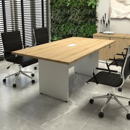 Mesa de Reunião Escritório 1,80m com Caixa Tomadas F5 - 1