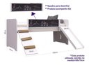 Ver imagem 3 de Cama Playground Infantil com Escorregador e Quadro Lousa para Desenhar Branco - Completa Móveis