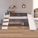 Ver imagem 5 de Cama Playground Infantil com Escorregador e Quadro Lousa para Desenhar Branco - Completa Móveis