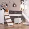 Cama Playground 195x164cm com Escorregador sem Colchão Branco Linha By By710 Completa Móveis - 1
