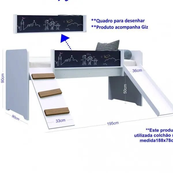 Cama Playground com Escorregador e Rampa Completa Móveis - 3