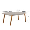 Ver imagem 4 de Mesa de Jantar Copper 180cm Madeira Tampo Vidro Canto Copo com 6 Cadeiras Aline