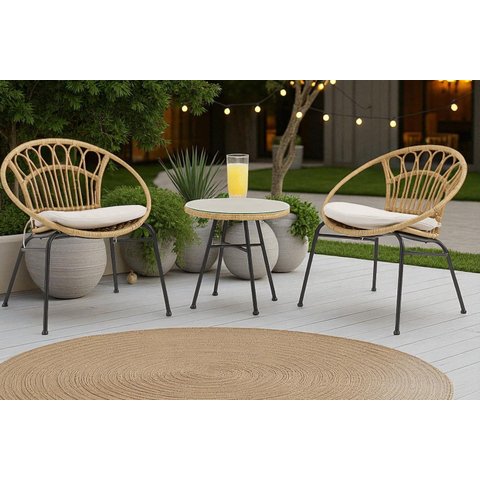 Conjunto de Àrea Externa Sun com 2 Cadeiras, 1 Mesa
