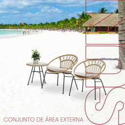 Conjunto de Àrea Externa Sun com 2 Cadeiras, 1 Mesa - 3