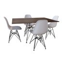 Ver imagem 1 de Conjunto de Mesa Eames Eiffel de Ferro Preto Tampo Amêndoa 120x75 4 Cadeiras Ferro Preta Assento Bra