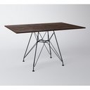 Ver imagem 2 de Conjunto de Mesa Eames Eiffel de Ferro Preto Tampo Amêndoa 120x75 4 Cadeiras Ferro Preta Assento Bra