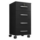 Ver imagem 1 de Gaveteiro Gávea com Chave 4 Gavetas Preto Fosco - Móveis Leão