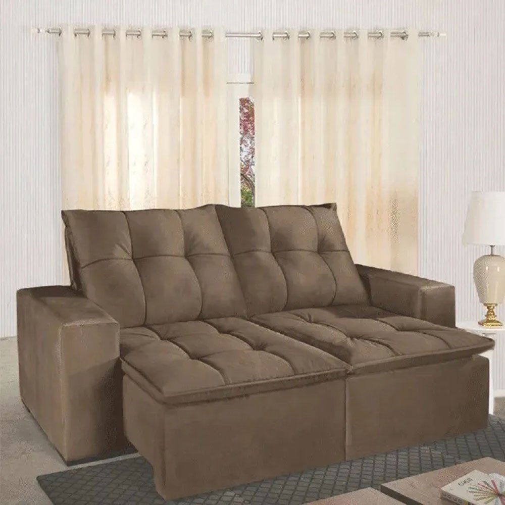 Sofá Retrátil e Reclinável Lufer Osasco 2,10 MadeiraMadeira