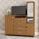 Ver imagem 1 de Cômoda com Espelho 2 Portas 4 Gavetas Copacabana Lukaliam Móveis