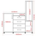 Ver imagem 3 de Cômoda com Espelho 2 Portas 4 Gavetas Copacabana Lukaliam Móveis