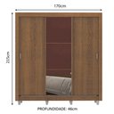 Ver imagem 3 de Guarda-Roupa Casal Madesa Lyon 3 Portas de Correr com Espelho 2 Gavetas com Pés Rustic Cor:Rustic
