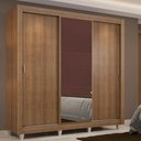 Ver imagem 1 de Guarda-Roupa Casal Madesa Lyon 3 Portas de Correr com Espelho 2 Gavetas com Pés Rustic Cor:Rustic