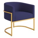 Ver imagem 1 de Poltrona Decorativa Luana Veludo com Pés de Ferro Dourado - 7 Decor Azul Marinho