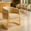 Ver imagem 2 de Poltrona Decorativa Luana Veludo com Pés de Ferro Dourado - 7 Decor Azul Marinho