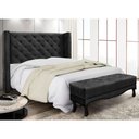 Ver imagem 2 de Kit Cabeceira e Calçadeira Recamier Queen 1,60m Vicenza Veludo Preto - Pallazio