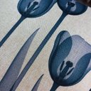 Ver imagem 3 de Capa de Almofada Linho Estampada Tulipa Floral Azul 45x45cm - Tulipa