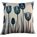 Ver imagem 2 de Capa de Almofada Linho Estampada Tulipa Floral Azul 45x45cm - Tulipa