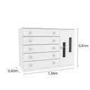 Ver imagem 3 de Cômoda de Bebê 5 Gavetas 1 Porta Evolution 