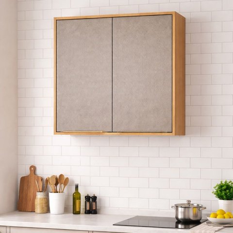 Armário Aéreo 80cm Plena 2 Portas Cinamon Touch Nude Prime Tx Demóbile
