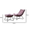 Poltrona Costela Luxo com Puff EVA Metal Preto - Suede Rose - 3