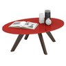 Mesa de Centro Alba DJ Móveis  Vermelho Laca Café - 1