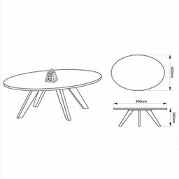 Mesa de Centro Alba DJ Móveis  Vermelho Laca Café - 3