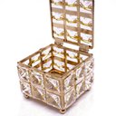 Ver imagem 1 de Porta Jóia Decorativo de Metal Dourado 8x10x10 cm - D’Rossi