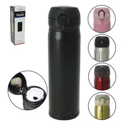 Garrafa Térmica Aço Inox 450ml 22cm com Trava - Interponte - 2