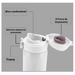 Garrafa Térmica Aço Inox 450ml 22cm com Trava - Interponte - 3