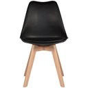 Ver imagem 3 de Kit C/2 Cadeiras Leda - Charles Eames Saarienen Wood com Almofada Preta