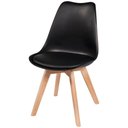 Ver imagem 2 de Kit C/2 Cadeiras Leda - Charles Eames Saarienen Wood com Almofada Preta