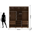 Ver imagem 3 de Guarda-roupa Casal 100% Mdf 6 Portas com Espelho Bolonha Imbuia Fendi